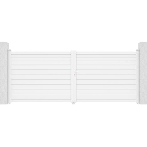 Puerta abatible 4m CARPATIA H.160 aluminio blanco (1/5)