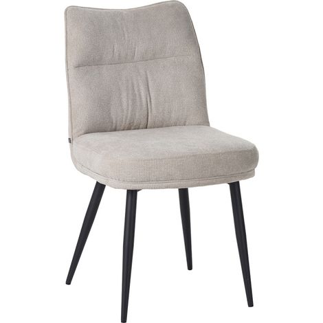 Chaise Louise tissu beige pieds métal (1/5)