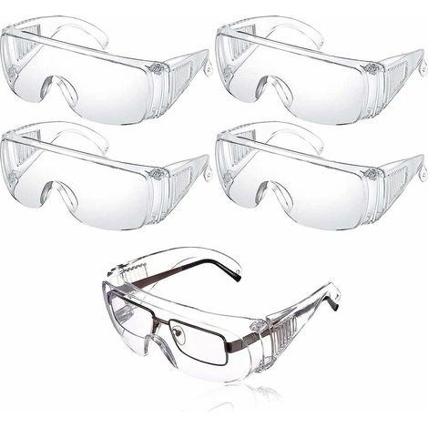 5 Stück Schutzbrille gegen Tröpfchen, Augenschutz, Anti-Staub-Brille, transparente Anti-Beschlag-Schutzbrille für den täglichen Gebrauch, Heimwerken, Labor, Schweißen, Schleifen