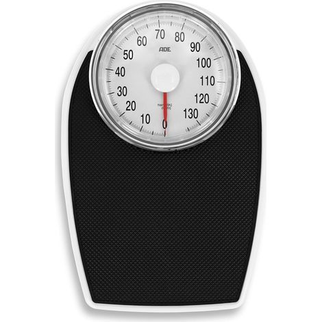 1 Balance pèse-personne mécanique, cadran analogique lisible, plateforme antidérapante, capacité 136 kg, salle de bain (1/5)