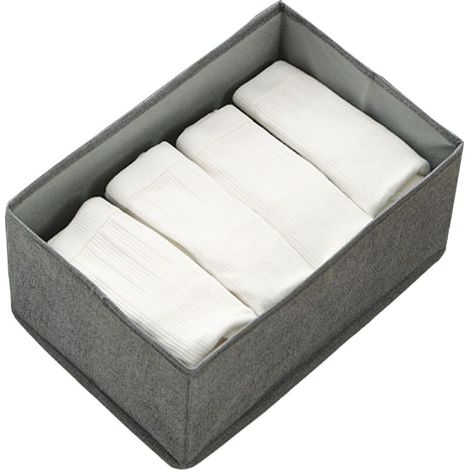 Cet ensemble de six boîtes de rangement en tissu pour sous-vêtements est idéal pour ranger sous-vêtements, chaussettes et vêtements dans les dortoirs.