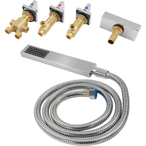 Robinet de baignoire cascade 5 trous avec douchette (1/5)