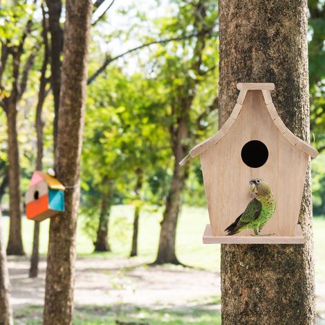 Nistkasten aus Holz, Hängendes Vogelhaus, Haustierbedarf für Papageien, Wellensittiche und kleine Vögel (1/5)