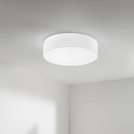"Plafoniera CAPITAL in metallo e tessuto bianco 76 cm."