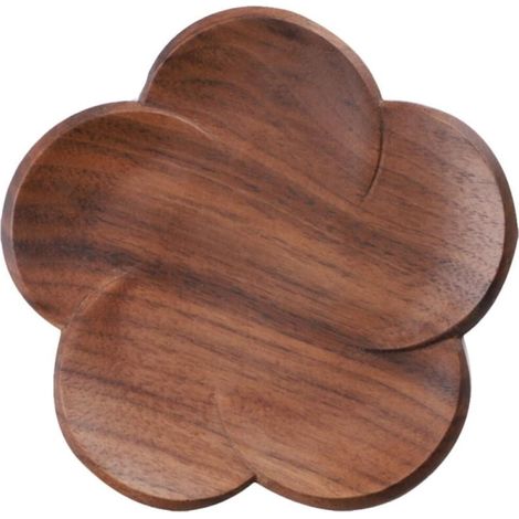 Dessous de verre en bois en forme de fleur, sets de table résistants à la chaleur (1/4)