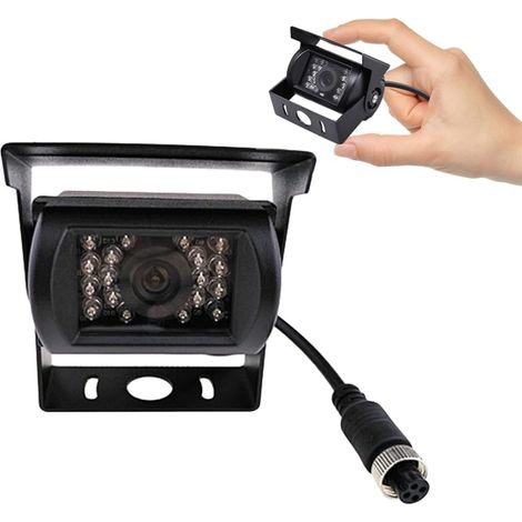 Caméra de Recul Voiture et Camion Noire Cmos 7070 Étanche Vision Nocturne et 18 LED Infrarouges, Facile à Utiliser pour Stationnement Sécurisé (1/5)