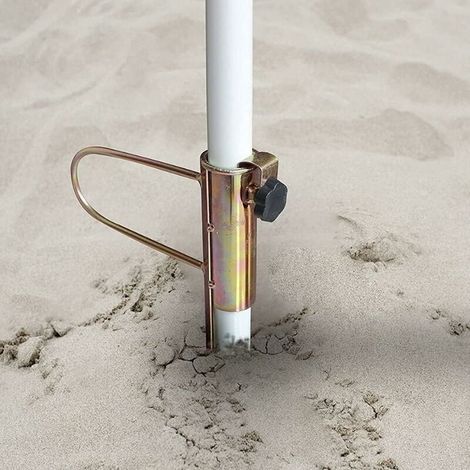 Pied Parasol Plage, Parasol Support Parasol en Métal,Pied de Parasol Support Parasol en Métal Résistant au Vent Réglable pour Piquet d'ancrage (1/4)