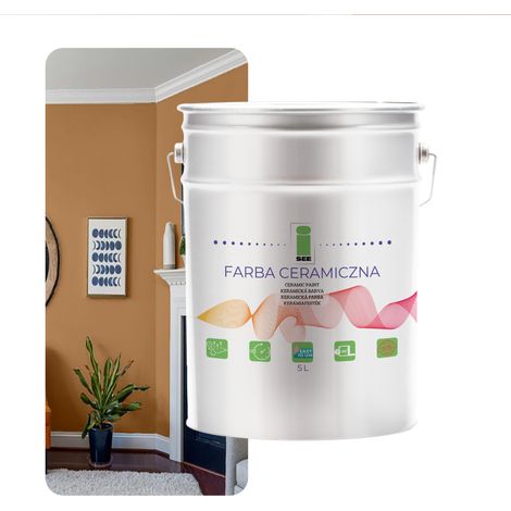 PITTURA MURALE IN CERAMICA, LAVABILE, BEIGE PASTELLO, 5L, POLONIA (1/5)