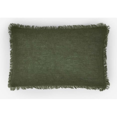 SKLUM Rechteckiges Kissen 40x60 cm aus Glenfern-Leinen Tiefes Grün Olive (1/5)