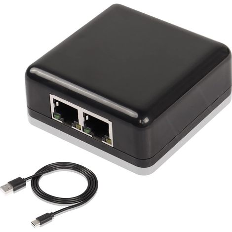 RJ45 1 to 2 Gigabit Network Splitter,1000/100Mbps Ethernet Adapter ,avec Port d'alimentation USB pour Ordinateur, hub, Switch, routeur, ADSL, Set-Top Box, Digital TV, etc (1/5)