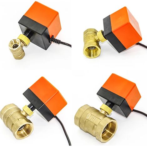 Válvula de bola eléctrica de latón de 3 hilos y 2 puntos, 1/2", 3/4", 1" y 2", 220 V, 12 V y 24 V, 1 unidad [DN15 (1/2"), 220 V]