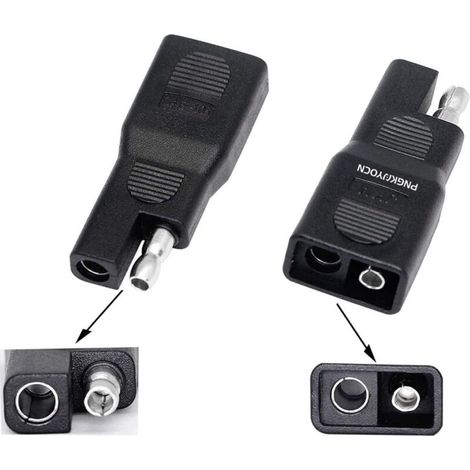 SAE Polarity Reversing Adapter, SAE Male to SAE Female Quick Disconnect Solar Extension Connector for Automotive, Solar Panel Battery (Pack of 2) (1/5)