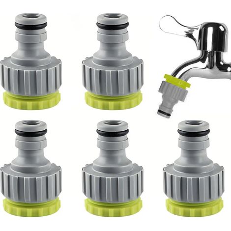 6 PCS Adaptateurs de Tuyau D'arrosage, en Plastique 1/2" et 3/4", Raccord de Tuyau d'Arrosage Universel 2 en 1Idéal pour Irrigation et Nettoyage