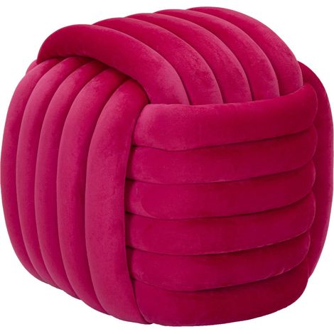 Dmora - Pouf Bozzente, Poltrona multiuso, Scendiletto, Pouf poggiapiedi, 45x45 h45 cm, Fucsia