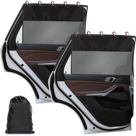 2 Pièces Pare Soleil Voiture Bébé, UV Protection Chaussette Voiture Soleil pour Enfants, Magnétiques Cache Vitre Voiture avec 10 Aimants avec la Plupart des Véhicule (1/5)