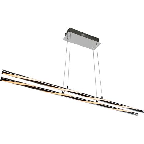 Sulion - Suspension LED Linéaire en Chrome avec Éclairage Diffus (95 cm, 38W) (1/5)