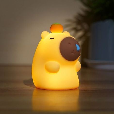 Capybara Silicone Night Light, Touch Animal Bedside Lamp, USB Powered, Cute Gift for Children (1/3)