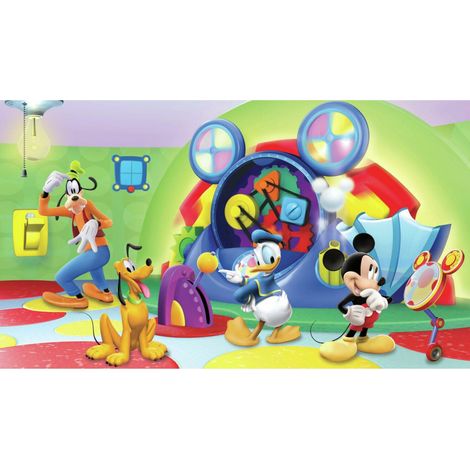 Papier peint panoramique encollé Disney Mickey et ses amis - Clubhouse Capers - 320 cm x 182,88 cm (1/3)
