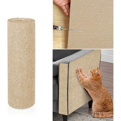 Protection Canape Chat Anti Griffe, Protecteur de Rayure Chat Protecteurs, Autocollant de Protection, Protecteur de Rayure pour Meubles Porte MurTapis Comptoirs 2mX40cm Kaki (1/4)