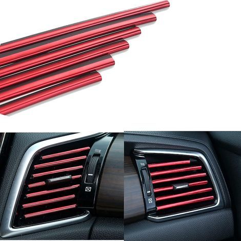 10 pezzi di modanature per interni auto, strisce decorative per bocchette di ventilazione dell'aria condizionata dell'auto (1/5)