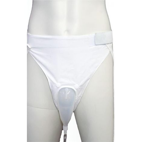 (hommes plus âgés Blanc)Sac de collecte d'urine pour cathéter externe Pour homme En silicone Réutilisable Portable Avec 2 poches pour cathéter urinaire (1/5)