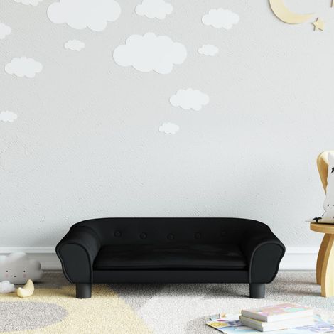 vidaXL Canapé pour enfants noir 70x45x26 cm velours (1/5)
