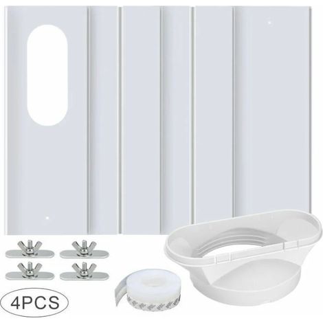 Kit de fenêtre pour climatiseur portable – PVC durable – Longueur réglable 43 à 140 cm – Joint d'étanchéité pour fenêtres coulissantes (1/4)