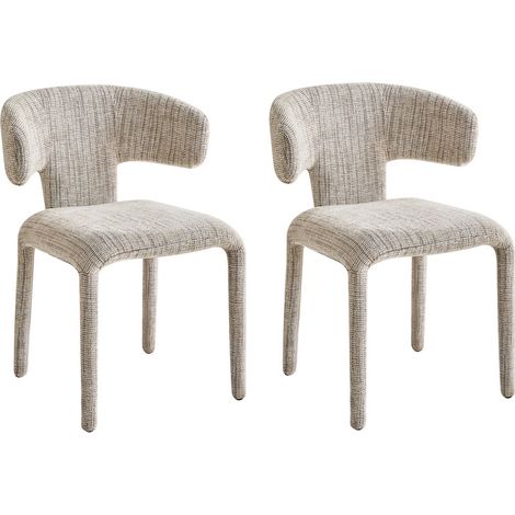 Wokaka Lot de 2 chaises de salle à manger ergonomiques - Accoudoirs confortables – Démontables - marron