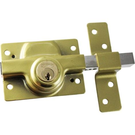 EZCURRA cerrojo esko pintado 2 bombillos r350 , Cerrojo con doble cilindroPalanca de acero 4 vueltasCilindro redondo 50mm3 llaves
de serretaEsmaltado Oro Escudo (1/3)