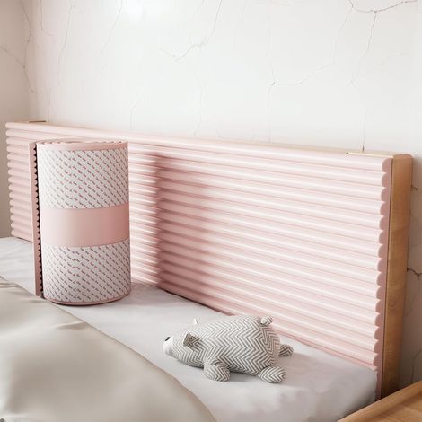 Panel de pared grueso, resistente a los golpes y autoadhesivo panel de pared 3D suave y acolchado (1,2 cm de grosor) panel de pared decorativo y aislante térmico (rosa, 20 x 200 cm). (1/3)