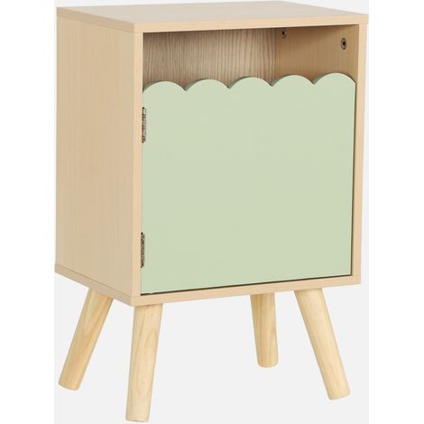 Comodino per bambini decorazione legno 1 anta