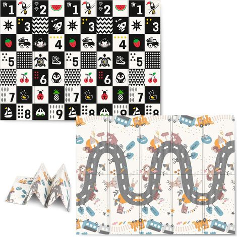 Tappetino in schiuma pieghevolequesto grande tappetino pieghevole dalle dimensioni 200x150 cm ha molti usi pratici dona conforto al tuo bambino durante il gioco e mentre impara a gattonarecomodo e f