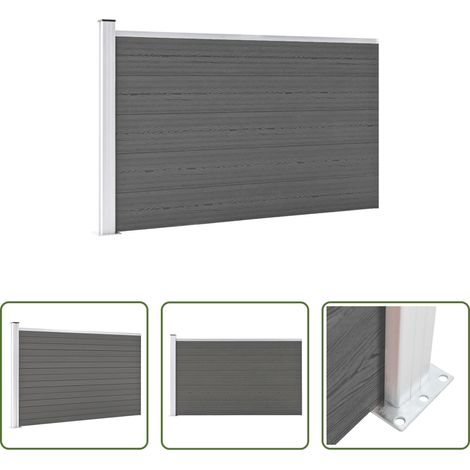 vidaXL Holzmaserung - Gartenzaun WPC 175x105 cm Grau (1/5)