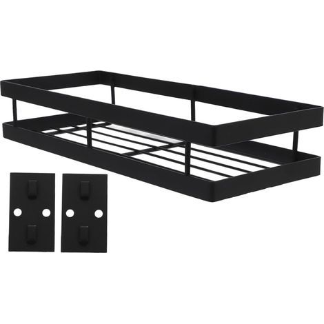 Porte Epice Cuisine Mural Étagère à Épices Acier Inoxydable Convient pour Cuisine Salle de Bain Balcon, (Noir mat, 20cm) (1/5)