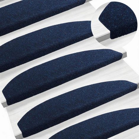 Maison Exclusive - Tappetini per scale autoadesivi 15 pcs Navy 80 x 24,5 x 3,5 cm