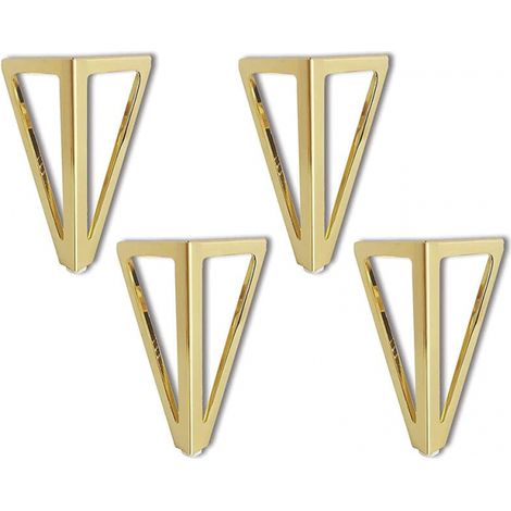 4x15cm Dreieck Metall Tisch Beine Moderne Stil Möbel Beine für Schränke Sofas Bett Gold (1/5)