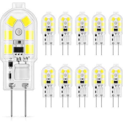 Ampoule G4 LED 12V, 3W, Blanc froid 6000K, 160lm, G4 LED ampoule d'éclairage, Parfait pour hotte de cuisine et lustre, Non dimmable, 10 Pièces [Classe énergétique F] (1/5)