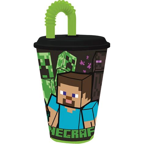 MOJANG Bicchiere in plastica Minecraft per bambini da 430 ml senza BPA