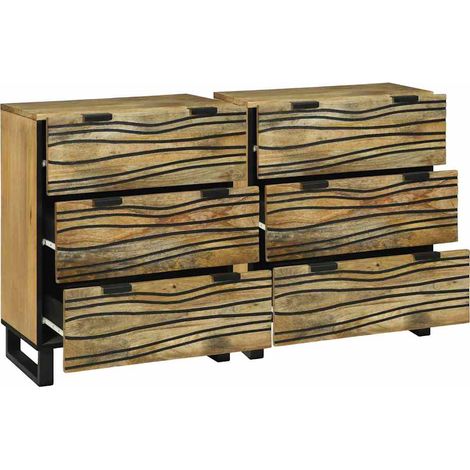 Maison Exclusive - Ensemble de buffet 2 pcs Naturel 120 x 33,5 x 75 cm