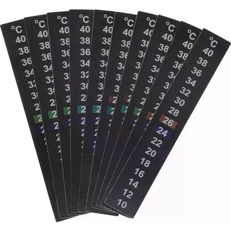 Lot de 10 thermomètres autocollants pour aquarium (10-40 °C), à coller sur une bande adhésive pour vêtements de bébé - JXLGV (1/5)