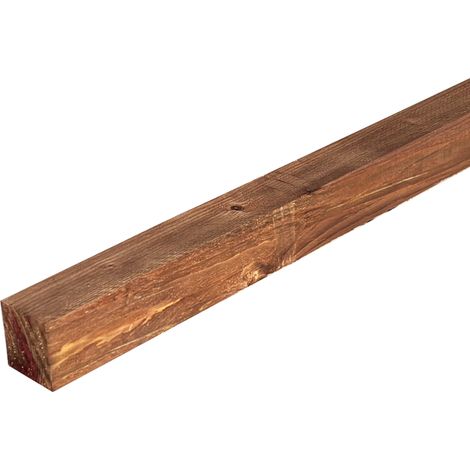 Lot de 4 Tasseaux Sapin Traité marron, L.2,40 m x l.2,75 cm x Ep.27,5 mm