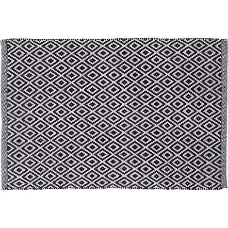Badematte Trellis Baumwolle 60x90 cm Schwarz und Weiß Sealskin (1/5)