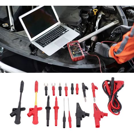 Kit de réparation électrique automobile JT8045 : multimètre, pinces crocodiles, fiches bananes, câbles de test, sondes de test (1/5)