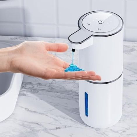 Automatischer Seifenspender Intelligenter Infrarotsensor 4 einstellbare Dosierungen USB-aufladbar Kontaktlos hygienisch 380 ml Geeignet für Küche Weiß (1/5)