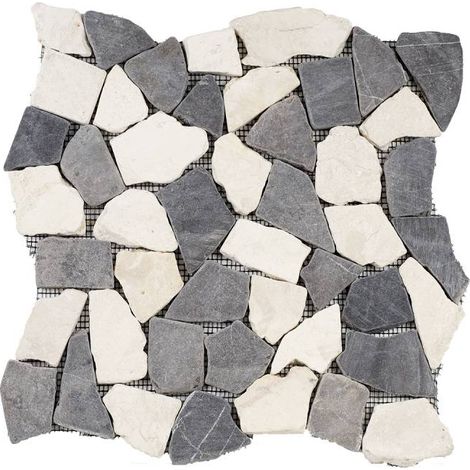 MAT INTER - Lot de 9 Mosaïques - 300x300 - Palladania marbre beige / gris
