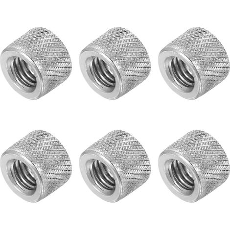 M6 Écrous de Raccordement 6 Pcs 10mm OD x 6mm H Rond (1/5)