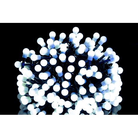 300 palline di luce led Catena Luminosa Natalizia bianco freddo lunga 20 metri uso esterno o interno ip44 certificate CE Funzione Memory addobbi natalizi decorazione locali casa giardino