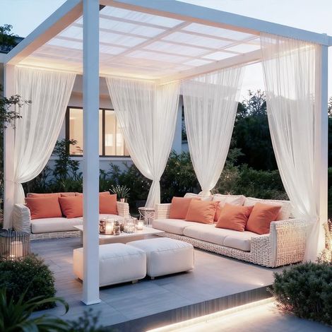 Moustiquaire d'extérieur extra large 320 cm à monter soi-même (2 pièces), prête à poser avec tunnel (tige/corde) - Maille fine - Découpable - Idéale pour jardin, balcon et porte - Aérée - Blanche - 32 (1/5)
