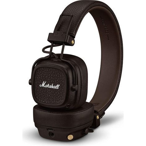 Marshall Casque Bluetooth Supra-auriculaire Major V, écouteurs sans Fil, Pliables, autonomie sans Fil de Plus de 100 Heures, Marron