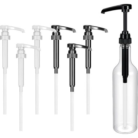 Bomba dispensadora de jarabe reutilizable con tubo de plástico - 6 unidades, ideal para café, cócteles y postres. (1/5)